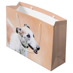 Greyhound Painting - Cute Original Dog Art Large Gift Bag