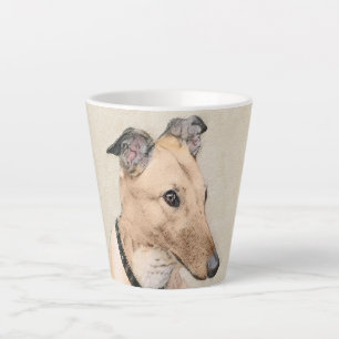 Greyhound Painting - Cute Original Dog Art Latte Mug