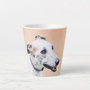 Greyhound Painting - Cute Original Dog Art Latte Mug