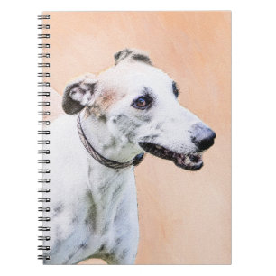 Greyhound Painting - Cute Original Dog Art Notebook