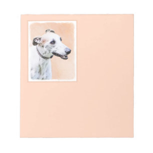 Greyhound Painting - Cute Original Dog Art Notepad