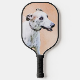 Greyhound Painting - Cute Original Dog Art Pickleball Paddle