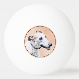 Greyhound Painting - Cute Original Dog Art Ping Pong Ball