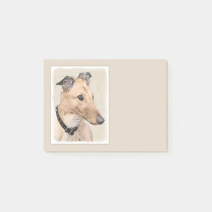 Greyhound Painting - Cute Original Dog Art Post-it Notes