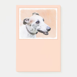 Greyhound Painting - Cute Original Dog Art Post-it Notes