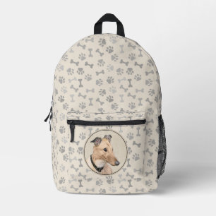 Greyhound Painting - Cute Original Dog Art Printed Backpack