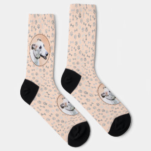 Greyhound Painting - Cute Original Dog Art Socks