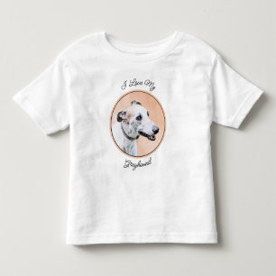 Greyhound Painting - Cute Original Dog Art Toddler T-Shirt