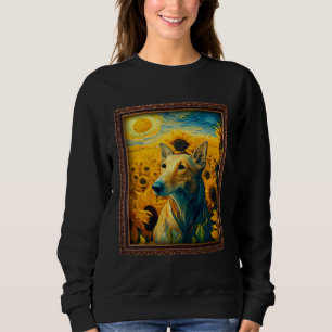 Greyhound Painting Sunflower Flower Mom Women Flor Sweatshirt