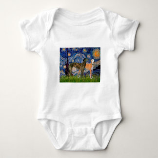 Greyhound Pair - Starry Night Baby Bodysuit