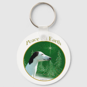 Greyhound Peace Key Ring