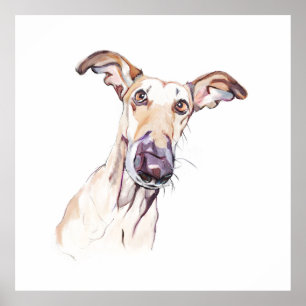 Greyhound Pet Memorial, Watercolor Poster