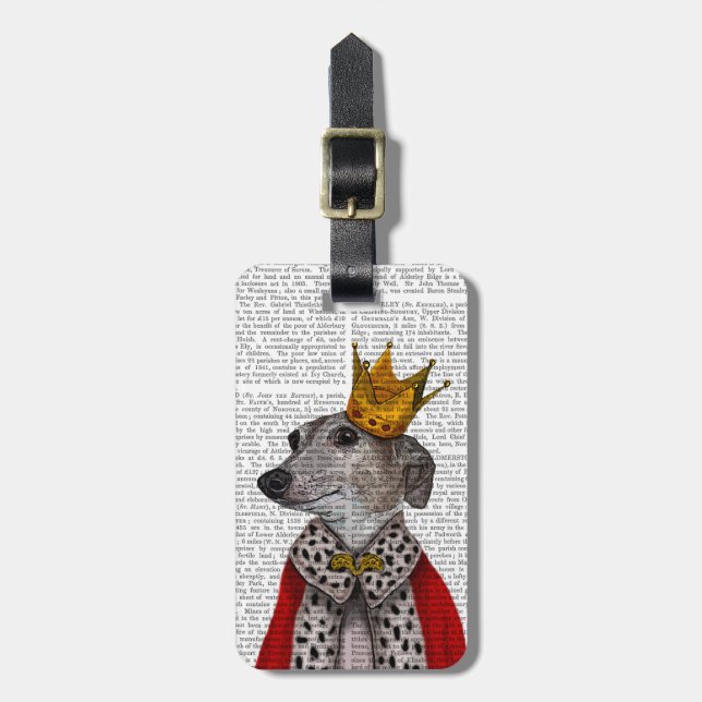Greyhound Queen Luggage Tag (Front Vertical)