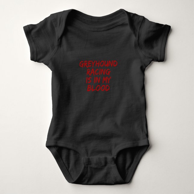 Greyhound racing baby bodysuit (Front)
