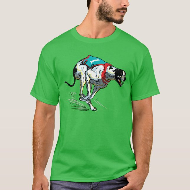 greyhound racing dog T-Shirt (Front)