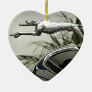 Greyhound Radiator Cap Ceramic Tree Decoration