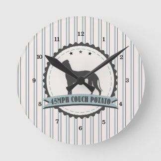 Greyhound Retired Racer 45mph Lazy Dog Round Clock