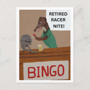  Greyhound Retired Racer Nite Bingo Postcard