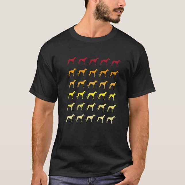 Greyhound Retro Animal Pattern   T-Shirt (Front)