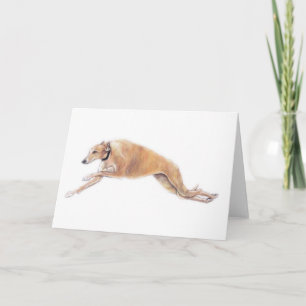 Greyhound Running Dog Art Greeting Card