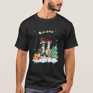 Greyhound Santa Christmas Tree Light Pajama Dog Xm T-Shirt