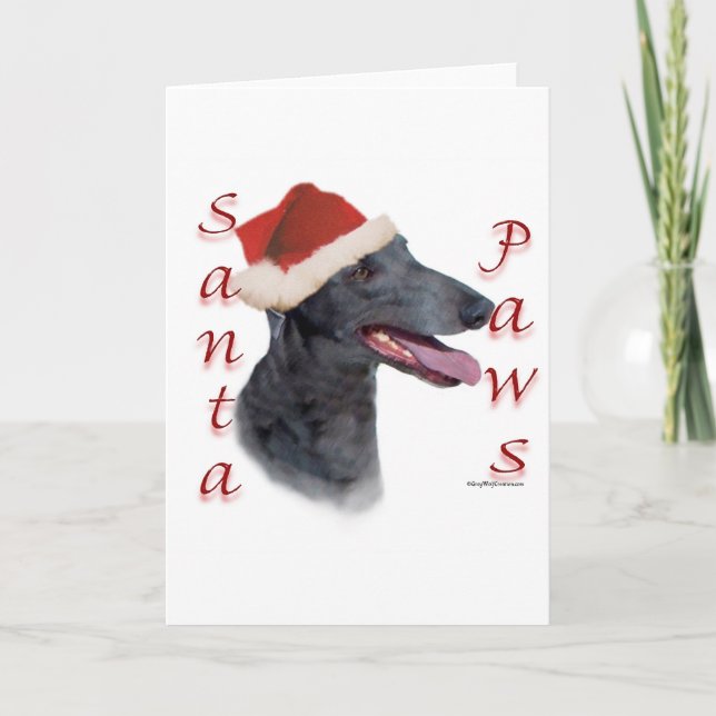 Greyhound Santa Paws Holiday Card (Front)