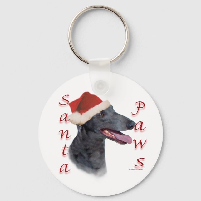 Greyhound Santa Paws Key Ring (Front)