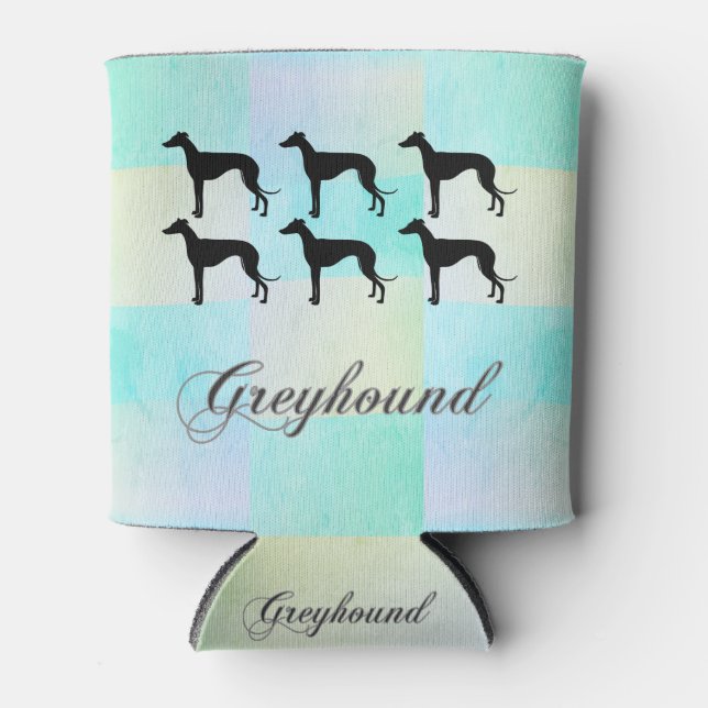 Greyhound Silhouette Can Cooler (Front)