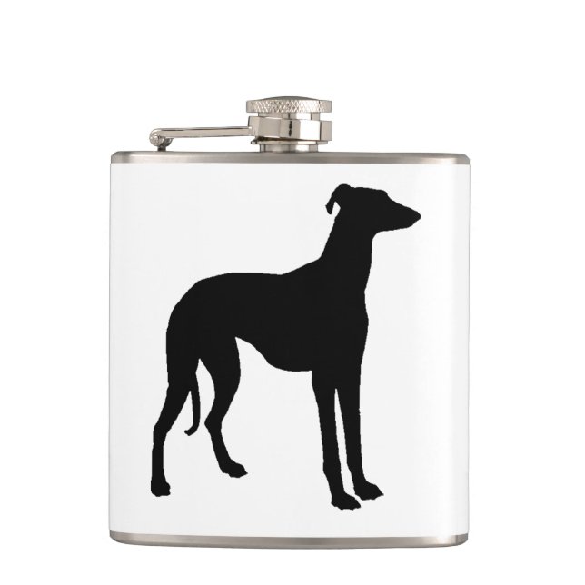 Greyhound Silhouette Hip Flask (Front)