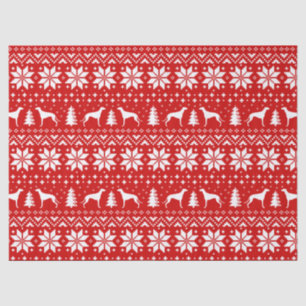 Greyhound Silhouettes Christmas Pattern Tissue Paper