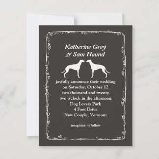 Greyhound Silhouettes Wedding Invitation