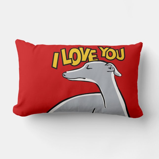 Greyhound stylized “I coils You " Lumbar Cushion (Front)