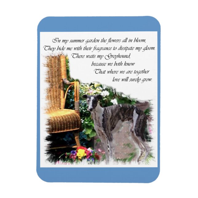 Greyhound Summer Garden Magnet (Vertical)
