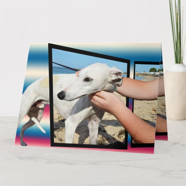 Greyhound Three Dimensional Big Greeting Card (Front)