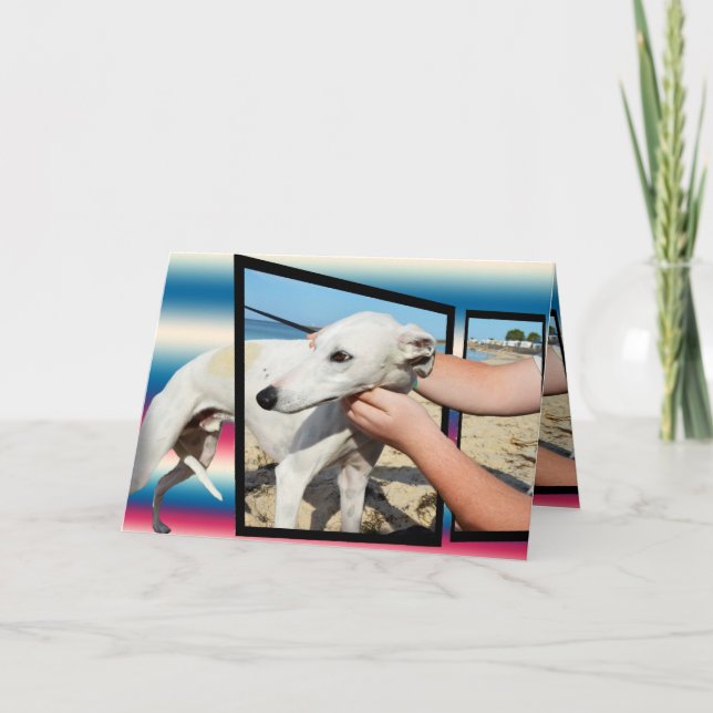 Greyhound Three Dimensional Greeting Card (Front)