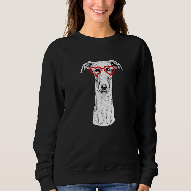 Greyhound Valentines Day Dog Mum Dog Sweatshirt (Front)