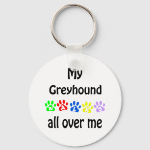 Greyhound Walks Design Key Ring
