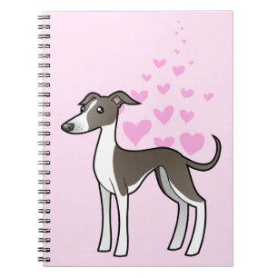 Greyhound / Whippet / Italian Greyhound Love Spiral Notebook