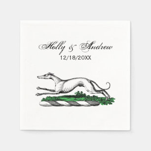 Greyhound Whippet Running Heraldic Crest Emblem Napkin