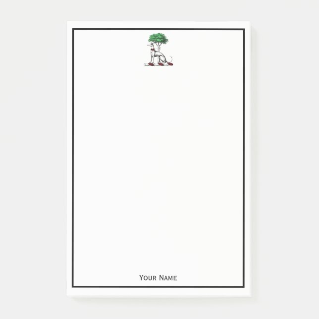 Greyhound Whippet With Tree Heraldic Crest Emblem Post-it Notes (Front)