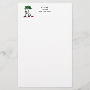 Greyhound Whippet With Tree Heraldic Crest Emblem Stationery
