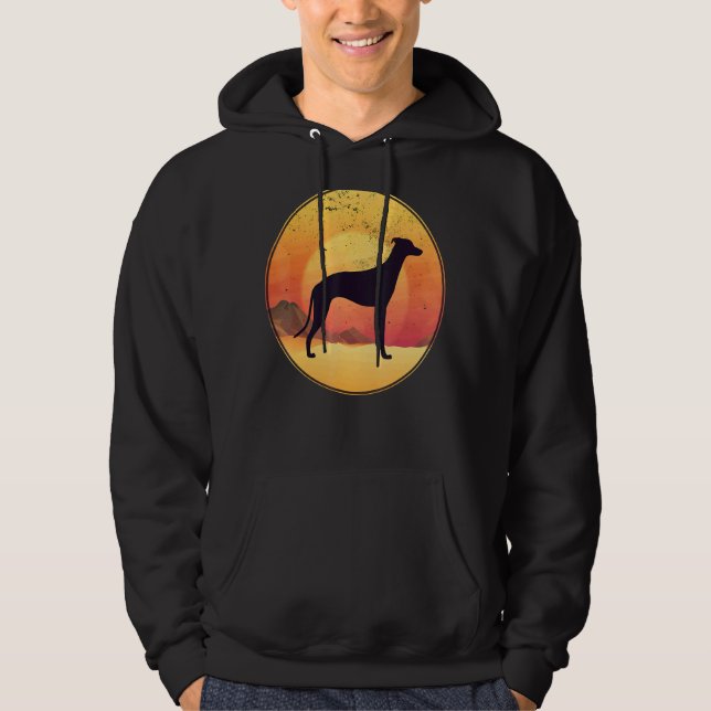 Greyhound Windhound Retro 13 Hoodie (Front)
