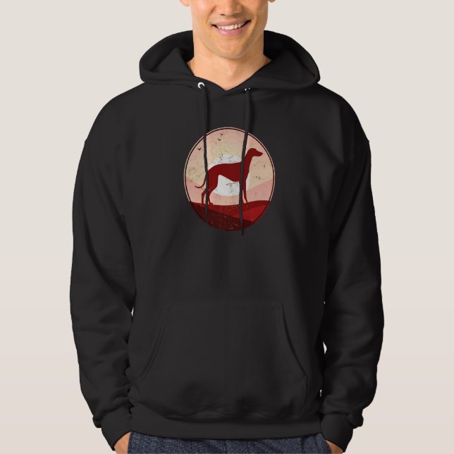 Greyhound Windhound Retro  14 Hoodie (Front)
