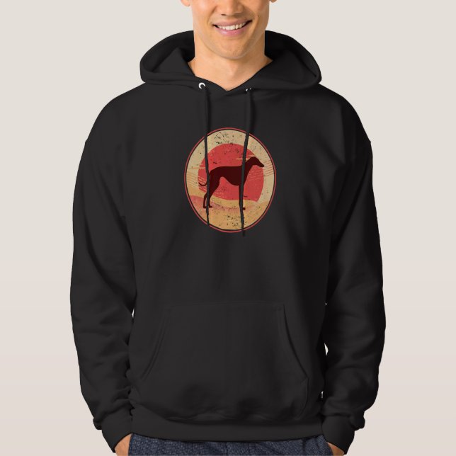 Greyhound Windhound Retro  23 Hoodie (Front)