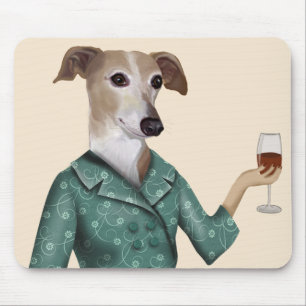Greyhound Wine Snob Mouse Pad