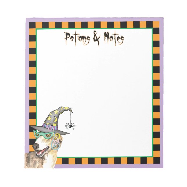 Greyhound Witch Notepad (Front)