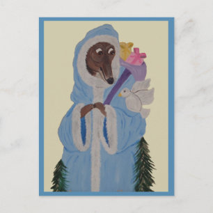 Greyhound with White Dove Postcard