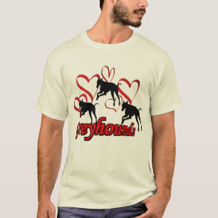 Greyhounds And Red Hearts T-Shirt