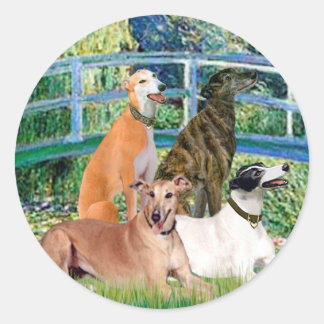Greyhounds (four) - Bridge Classic Round Sticker