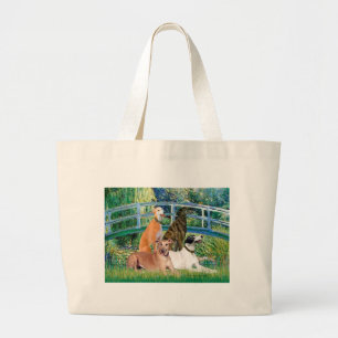 Greyhounds (four) - Bridge Large Tote Bag